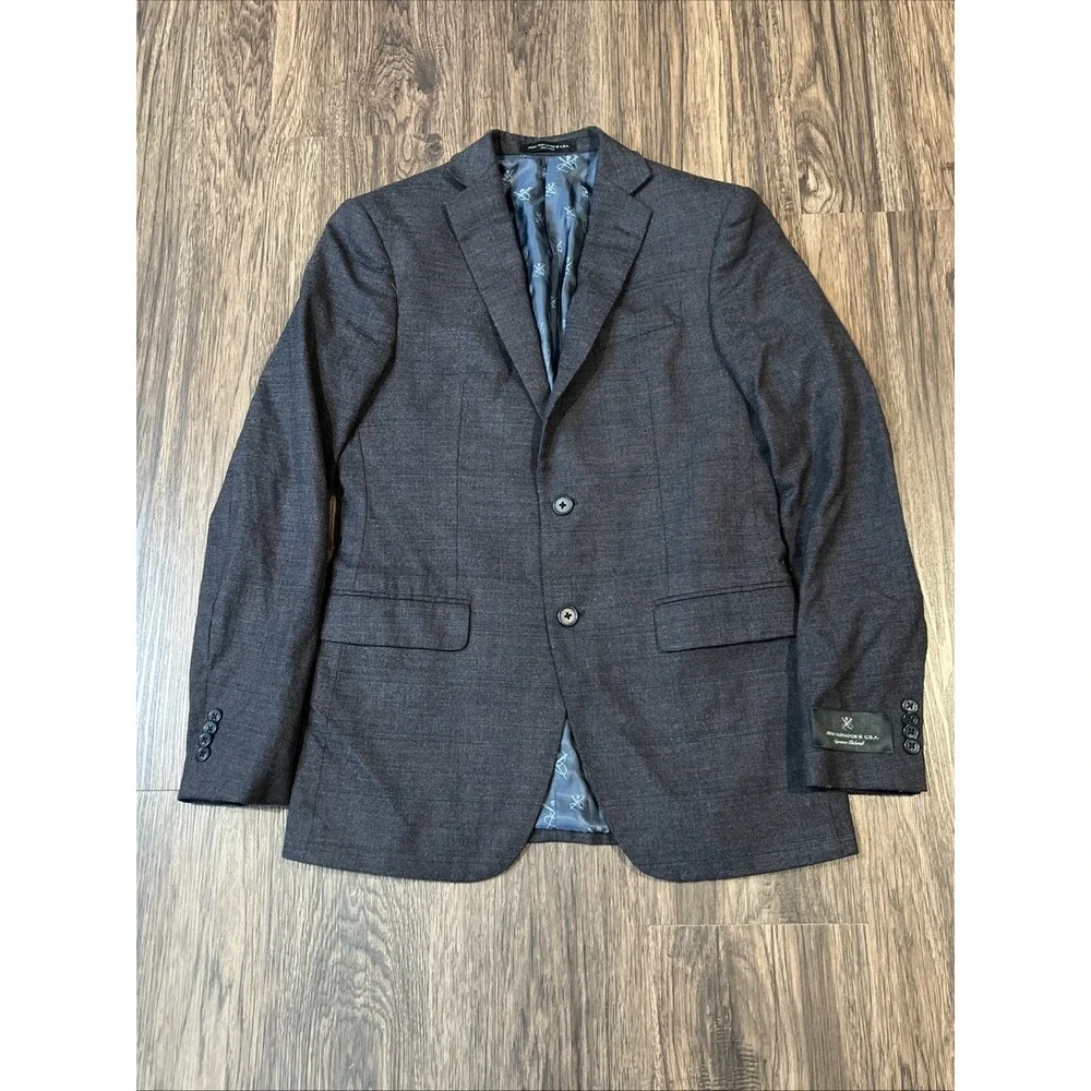 John Varvatos Sport Coat Blazer Jacket Signature Skull Size 36R  Plaid